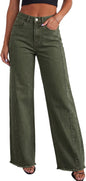 Sidefeel Women's Wide Leg Jeans High Waisted Stretchy Denim Pants