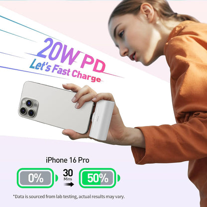 iWALK Portable Charger for iPhone 17/16/15 USB-C Small Power Bank 20W 4,500mAh Fast Charging Battery Pack Compatible with iPhone 15/16/17 Plus/17 Pro/17 Pro Max, Samsung Galaxy S25/S24/S23 Android