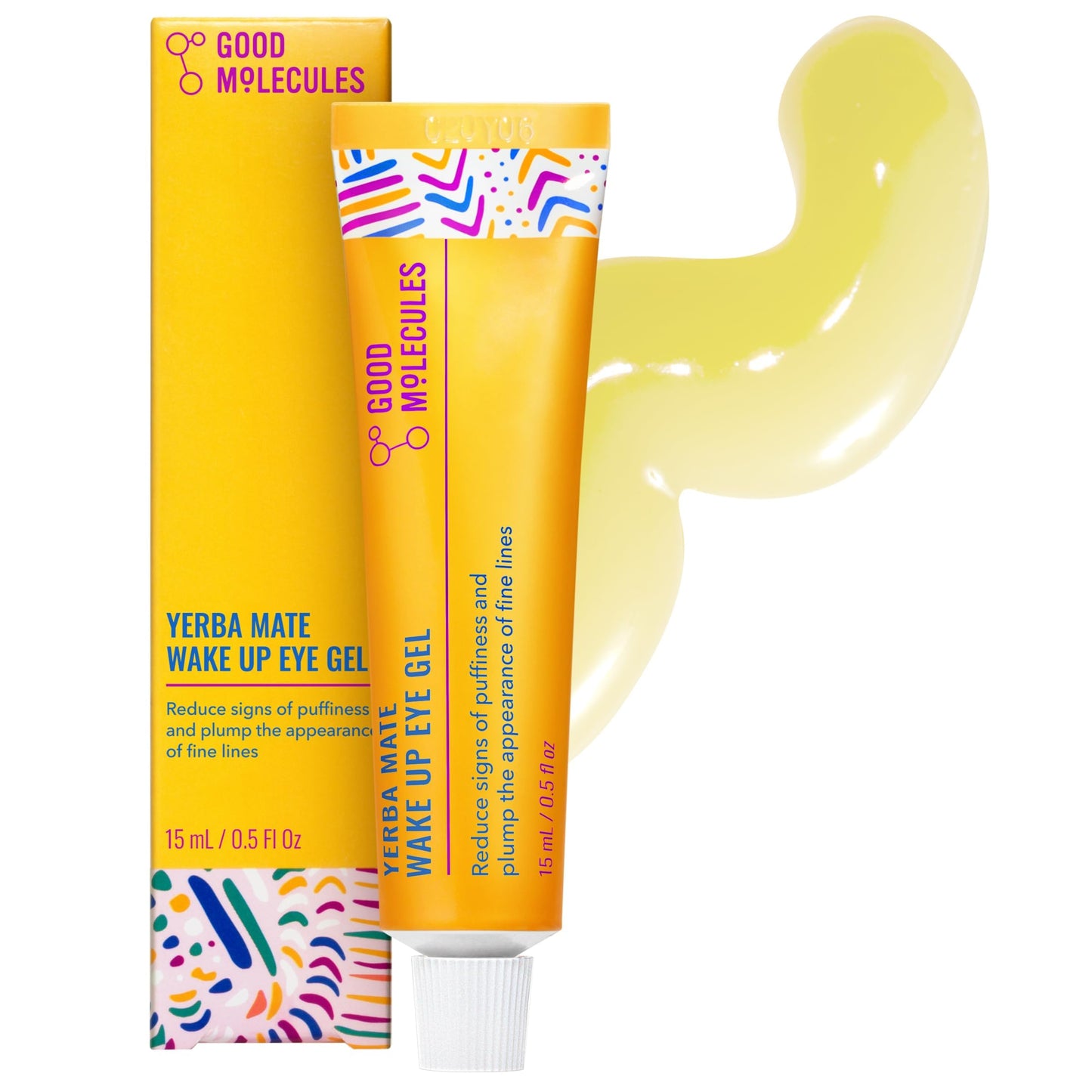 Good Molecules Yerba Mate Wake Up Eye Gel Pack 2 – 15 ml Each | Hydrating Under Eye Gel with Hyaluronic Acid & Caffeine for Dark Circles and Puffiness