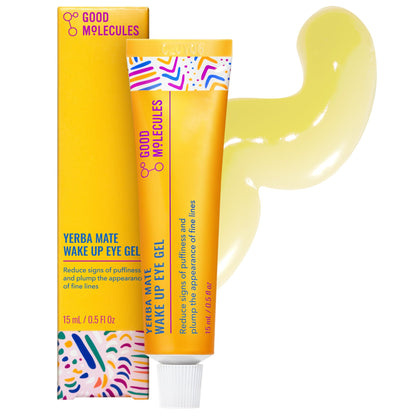 Good Molecules Yerba Mate Wake Up Eye Gel Pack 2 – 15 ml Each | Hydrating Under Eye Gel with Hyaluronic Acid & Caffeine for Dark Circles and Puffiness