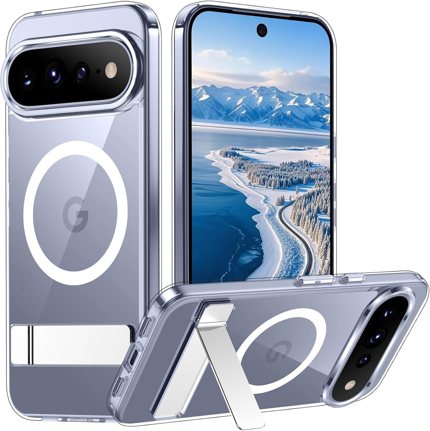Magnetic Compatible with iPhone 14 Pro Max Case, [Built-in Invisible Kickstand][Compatible with MagSafe] [Military Grade Shockproof] Slim Translucent Matte Phone Case for iPhone 14 Pro Max 6.7"
