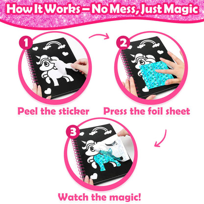 FUNNYB&G Foil Art Craft Kit for Kids, Sparkly Birthday Gift Toy for Boys