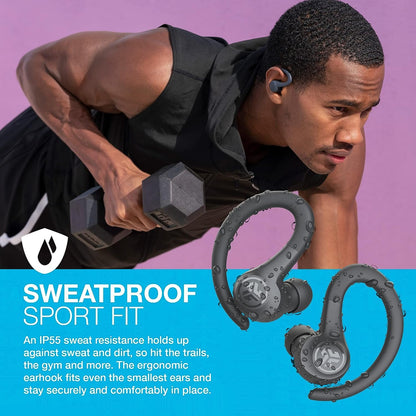 JLab, Go Sport+, True Wireless Workout Earbuds, Bluetooth Sport Earbuds, Clear Calling, Graphite