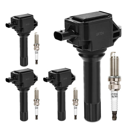 UF667 Ignition Coil & ILZFR6D11 Double Iridium Spark Plug for BMW 2.5-6.0L