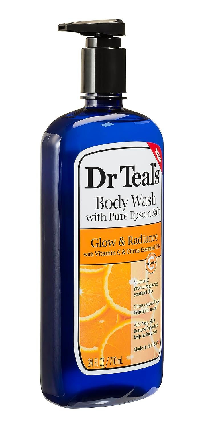 Dr Teal's Body Wash with Pure Epsom Salt, Relax & Relief with Eucalyptus & Spearmint, 24 fl oz (Pack of 2)