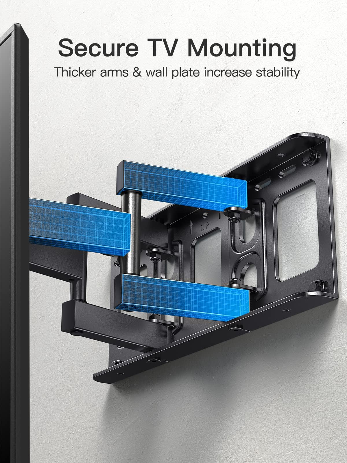 Pipishell Full Motion TV Wall Mount for Echo Show 21/15 and 13-43 Inch Flat Curved Screen TVs & Monitors, Max VESA 200x200mm up to 44lbs, TV Mount Wall Bracket with Rotation Swivel Tilt Extension