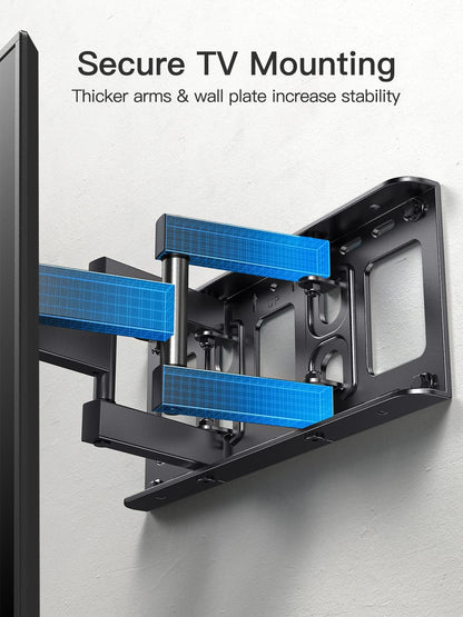 Pipishell Full Motion TV Wall Mount for Echo Show 21/15 and 13-43 Inch Flat Curved Screen TVs & Monitors, Max VESA 200x200mm up to 44lbs, TV Mount Wall Bracket with Rotation Swivel Tilt Extension