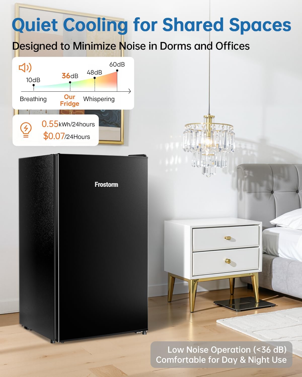 3.2 Cu Ft Mini Fridge with Freezer, Single Door Upright Freezer