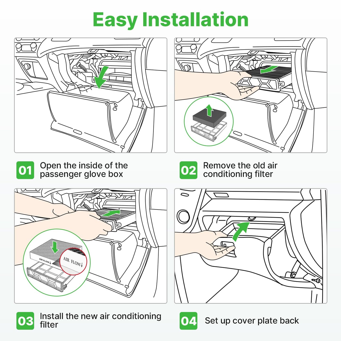 Engine+Cabin Air Filter Fit for 2014-2020 Rogue, 2017-2022 Rogue Sport