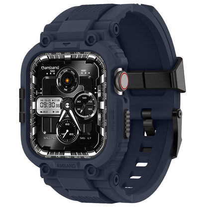 amBand Bands Compatible with Apple Watch 9/8/7/6/5/4 & SE 3/2/1 45mm/44mm Case for Men, M1 Sport Series Rugged Case Protective Cover for iWatch SE3/SE2/6/SE/5/4 44/45 mm Men Black