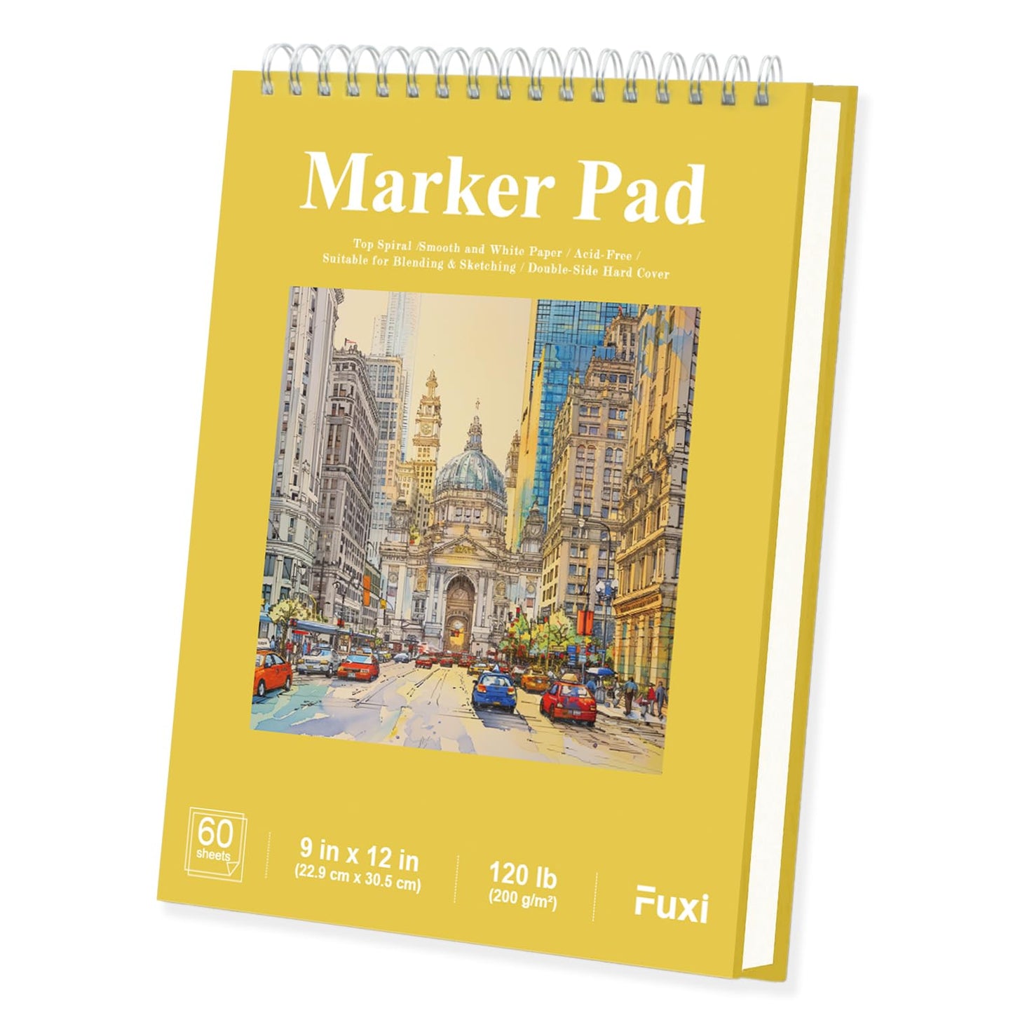 Fuxi 9" x 12" Sketch Book_Top Spiral Bound Sketchbook_100Sheets 68lb/100gsm