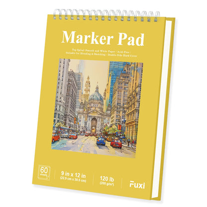 Fuxi 9" x 12" Sketch Book_Top Spiral Bound Sketchbook_100Sheets 68lb/100gsm