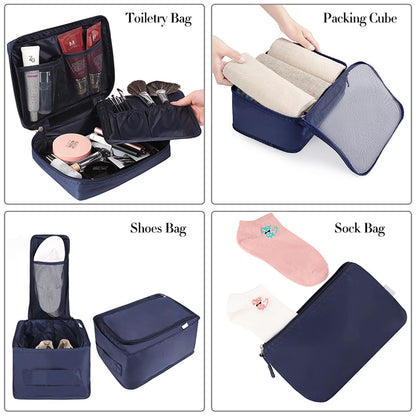 BAGAIL 8 Set Packing Cubes Luggage Packing Organizers for Travel Accessories-Cream