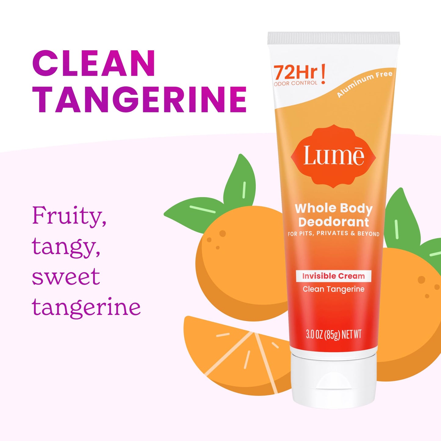 Lume Whole Body Deodorant - Cream Tube - 3 oz (Clean Tangerine)