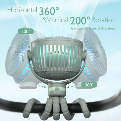Momcozy 8000mAh Portable Stroller Fan | 27H Ultra-long Battery Life