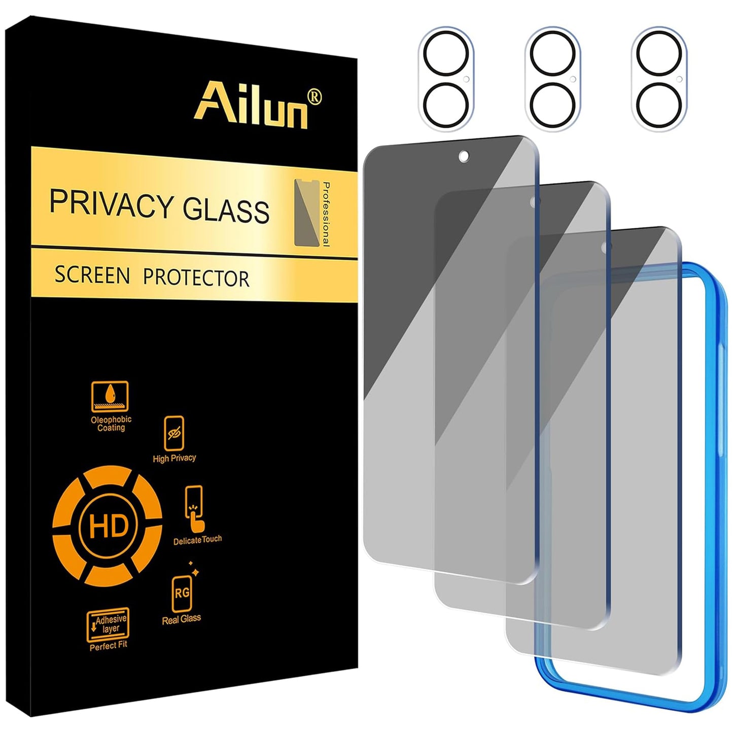 Ailun Privacy Screen Protector+Camera Lens Protector for iPhone 17 Pro Max