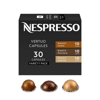 Nespresso Capsules Vertuo, Variety Pack, Medium and Dark Roast Coffee, 30 Count Coffee Pods, Brews 7.8 oz.