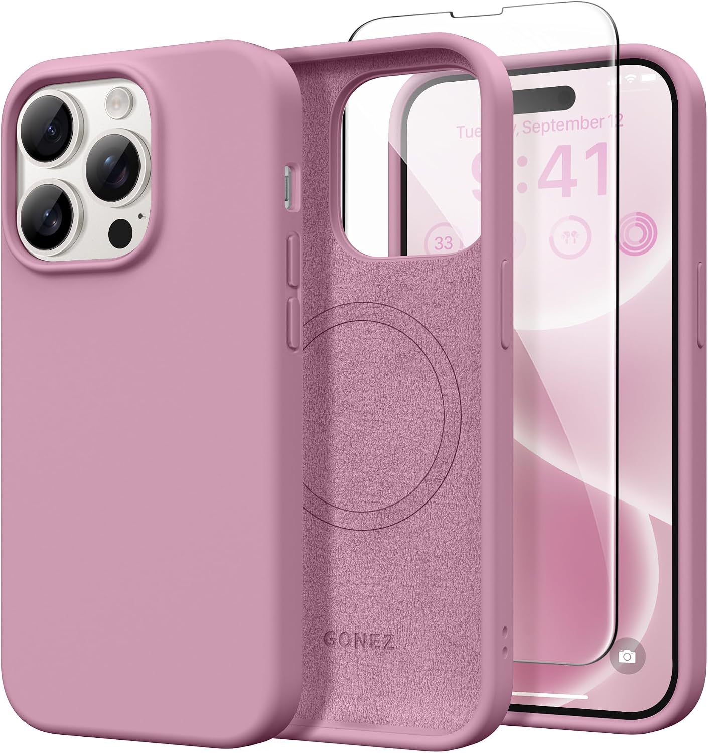 GONEZ Magnetic for iPhone 17 Pro Max Case, Silicone Cover Stone