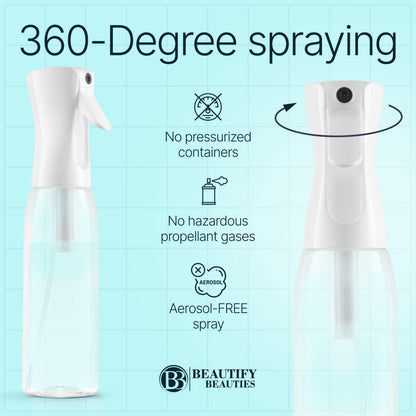 BeautifyBeauties Continuous Spray Bottle for Hair, 6..8 oz Mister Spray
