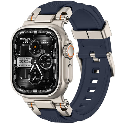 amBand Bands Compatible with Apple Watch 9/8/7/6/5/4 & SE 3/2/1 45mm/44mm Case for Men, M1 Sport Series Rugged Case Protective Cover for iWatch SE3/SE2/6/SE/5/4 44/45 mm Men Black