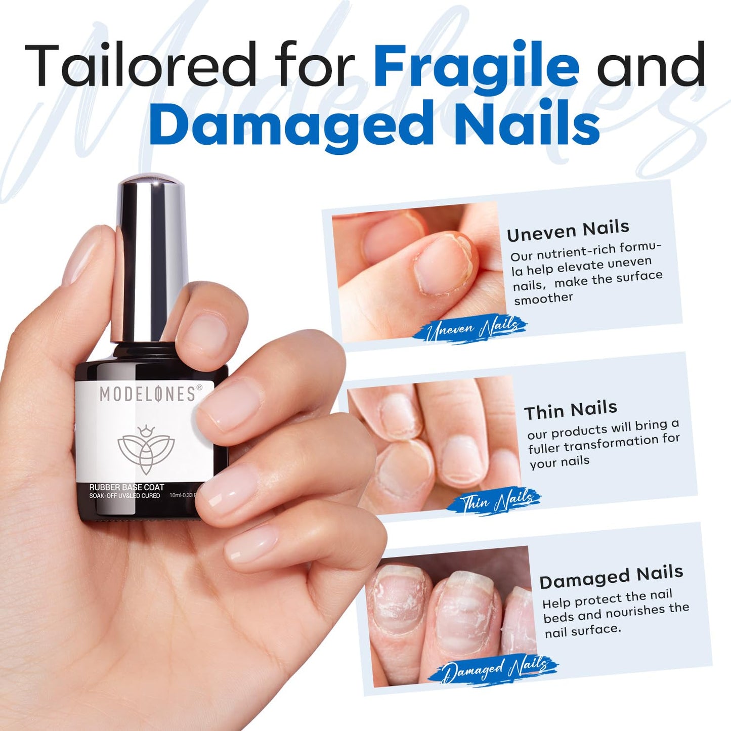 modelones Gel Top Base Coat Set 15ml 2026 Upgrade No Wipe Super Shine