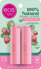 eos 100% Natural Lip Balm - Strawberry Sorbet and Pomegranate Raspberry, All-Day Moisture, Lip Care Products, 0.14 oz, 2-Pack