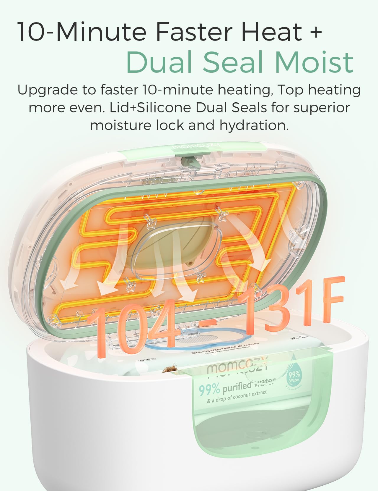 Momcozy Baby Wipe Warmer, Innovative Spring Design,Large Capacity Dispenser
