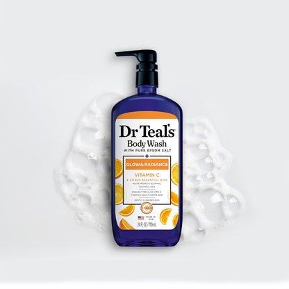 Dr Teal's Body Wash with Pure Epsom Salt, Relax & Relief with Eucalyptus & Spearmint, 24 fl oz (Pack of 2)
