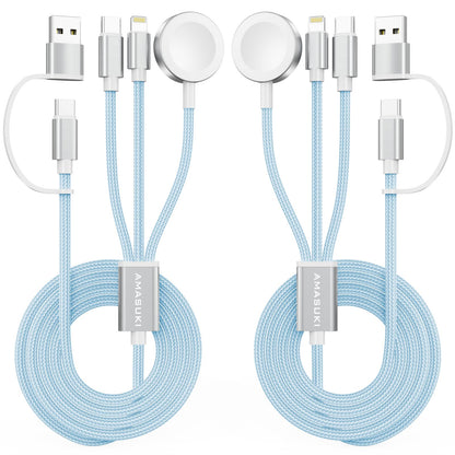 2026 Travel Essentials for Apple Watch Charger,Cruise Vacation Camping Essentials,iPhone Charger,Multi Charging Cable,3 in 2 Charging Docks for iWatch Series 11-2/Ultra,iPhone 17-12,Car