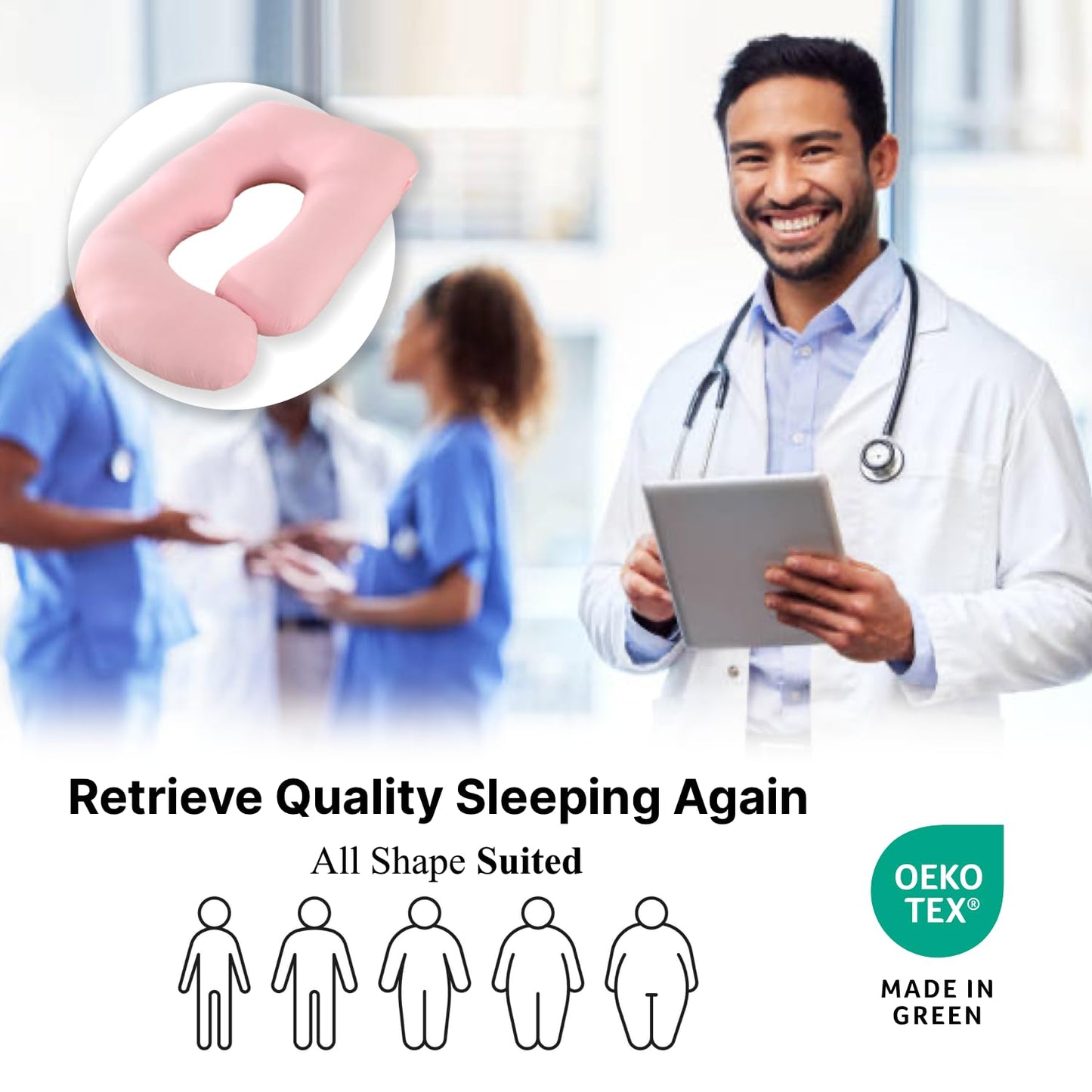 ALLOPERA Pregnancy Pillow, Full Body Maternity Pillow 57 inch, with Removable Washable Cover - Sleep Support for Legs, Back, Neck, Shoulder, HIPS, Belly, Velvet Cover-Grey-Dark Blue