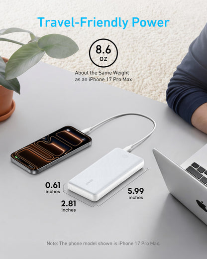 Anker Power Bank, 10,000mAh Portable Charger, PowerIQ USB-C Battery Pack