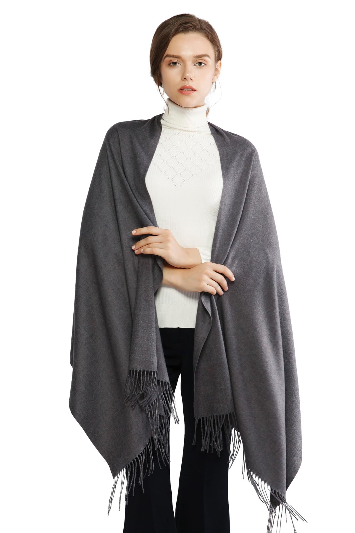 RIIQIICHY Women's Fringe Shawl Wrap Pashmina Scarf for Wedding Evening