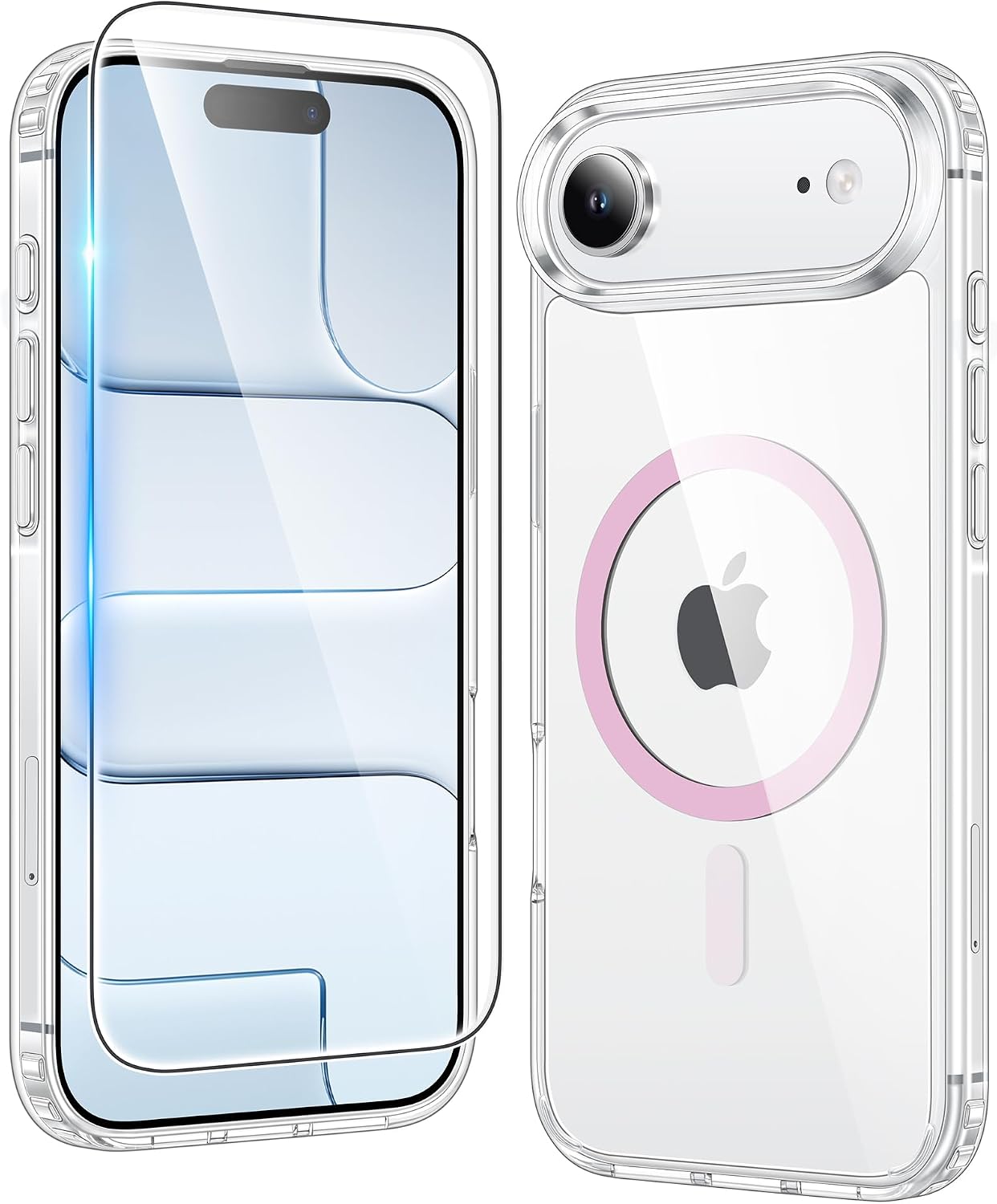 FNTCASE for iPhone 17 Pro Case Clear Magnetic with Screen Protector