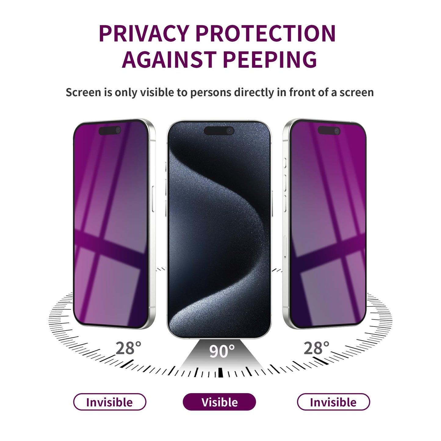 2 Pack Privacy Screen Protector for iPhone 17 Pro Max Tempered Glass 6.9'' Private Saver Anti-Spy Eye Protection Anti-Scratch Full Coverage No Bubble