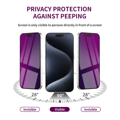 2 Pack Privacy Screen Protector for iPhone 17 Pro Max Tempered Glass 6.9'' Private Saver Anti-Spy Eye Protection Anti-Scratch Full Coverage No Bubble