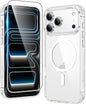 FNTCASE for iPhone 17 Pro Case Clear Magnetic with Screen Protector