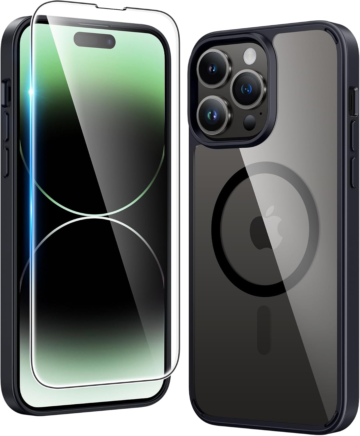 FNTCASE for iPhone 17 Pro Case Clear Magnetic with Screen Protector