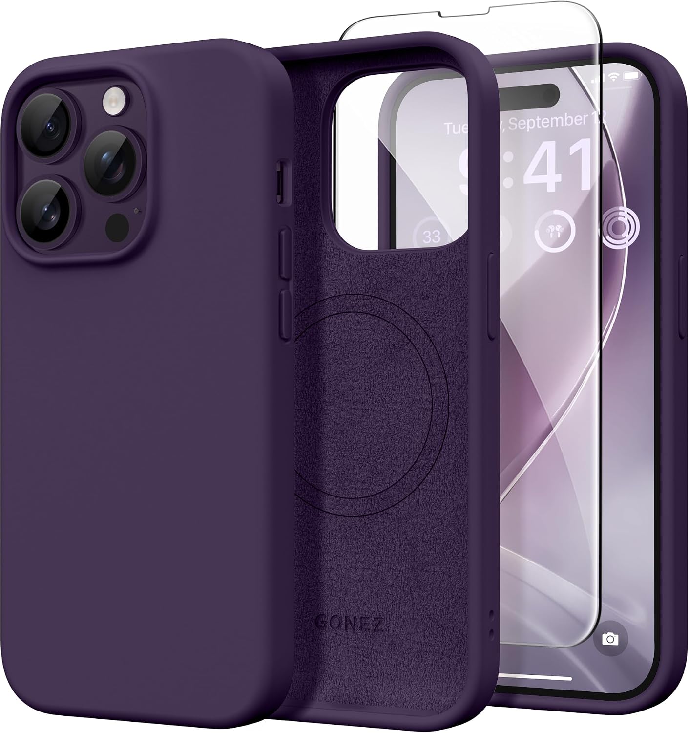 GONEZ Magnetic for iPhone 17 Pro Max Case, Silicone Cover Stone