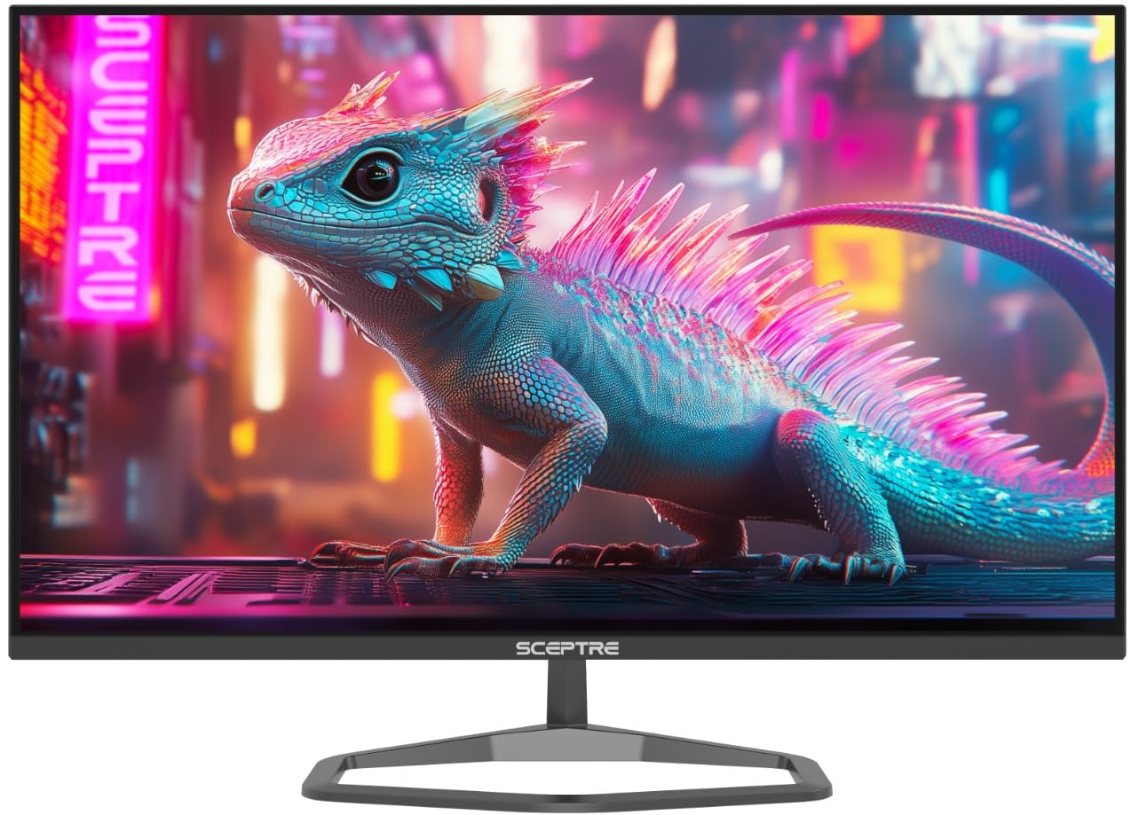 Sceptre New 22-Inch Gaming Monitor, FHD 1080p, Up to 144Hz, HDMI, DisplayPort, Built-in Speakers, Machine Black (E225W-FW144 Series, 2026)