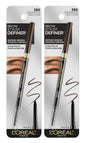 L'Oreal Paris Makeup Brow Stylist Definer Waterproof Eyebrow Pencil, Ultra-Fine Mechanical Pencil, Draws Tiny Brow Hairs and Fills in Sparse Areas and Gaps, Brunette, 0.003 Ounce (Pack of 2)
