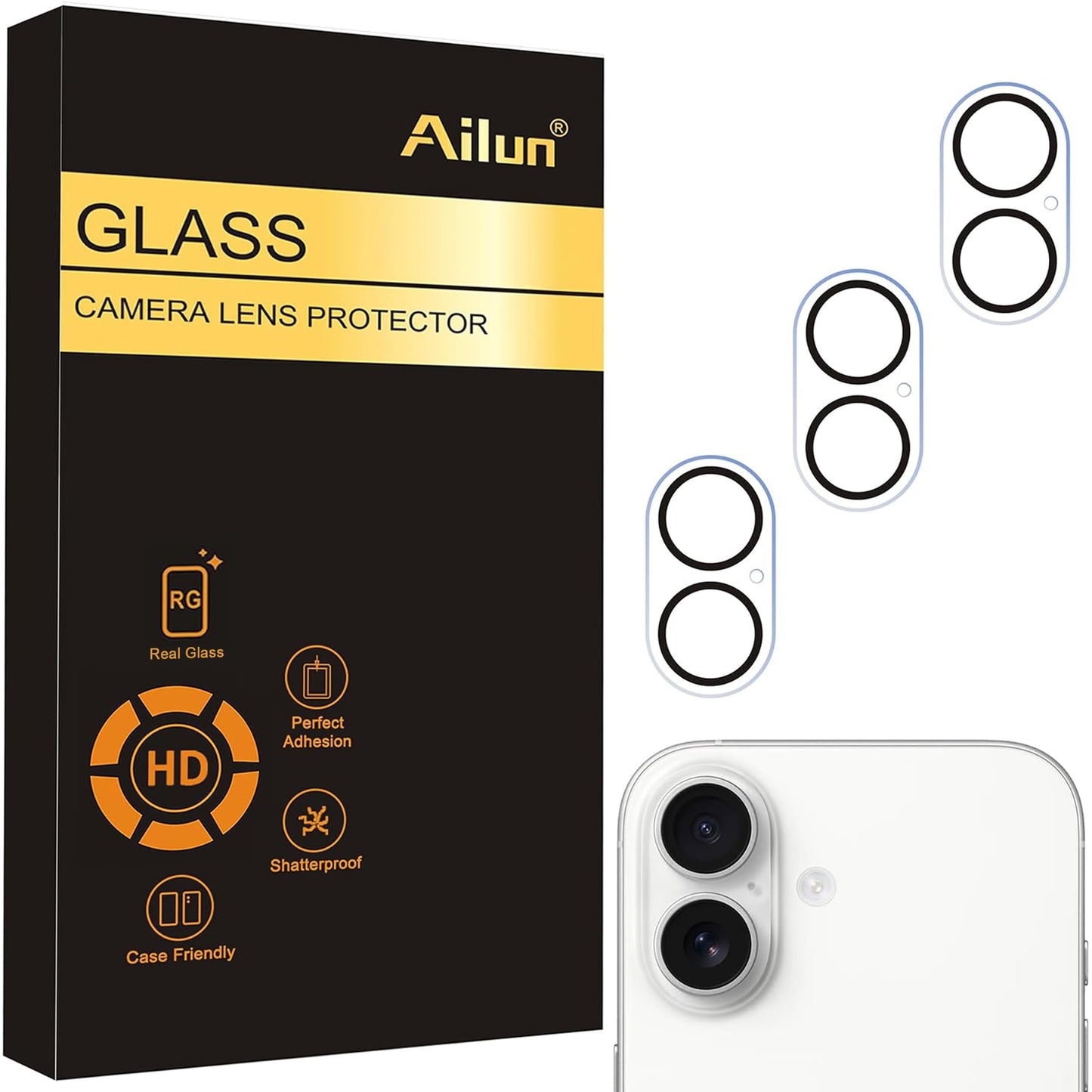 Ailun 3 Pack Camera Lens Protector for iPhone 17 Pro Max, Tempered Glass