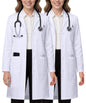 White Lab Coat for Women with Side-Slit Access and 3 Pockets for College