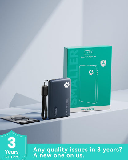 INIU 10000mAh 45W Fast Charging Portable Charger, Smaller Travel Power Bank
