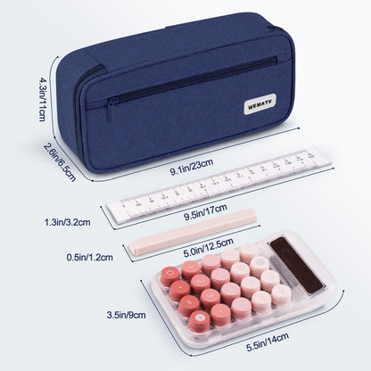 WEMATE Pencil Case, Large Storage Organizer, Makeup Bag, Teacher Must - have, Big Pencil Pouch, Marker Case for College