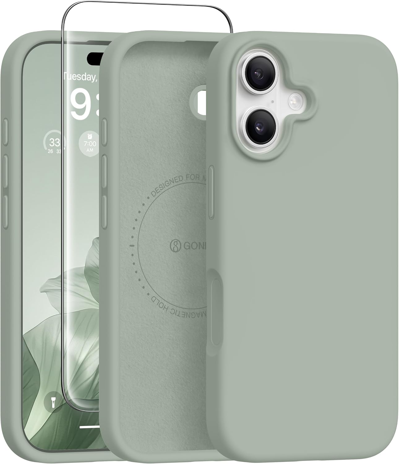 GONEZ Magnetic for iPhone 17 Pro Max Case, Silicone Cover Stone