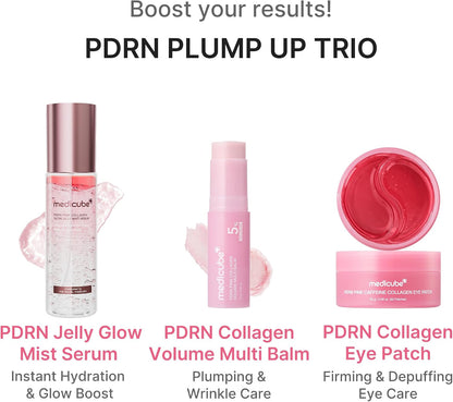 medicube PDRN Pink Collagen Volume Multi Balm Stick - Face & Body Balm | Volufiline, PDRN, NAD, Collagen - Under-Eyes, Neck, Forehead, Smile Lines, Lips, Plumping & Radiance for Line Care, K-Beauty
