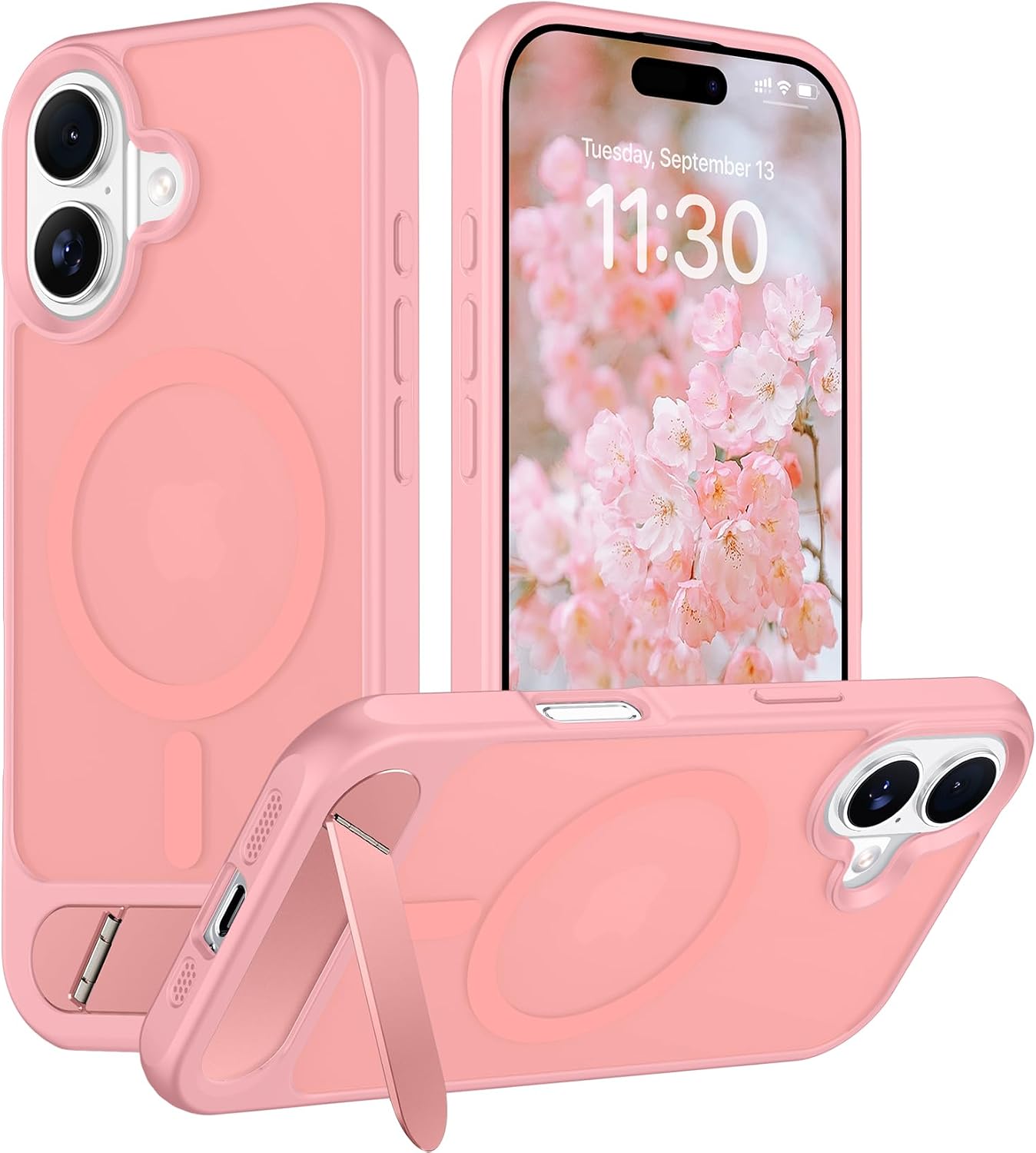 Magnetic Compatible with iPhone 14 Pro Max Case, [Built-in Invisible Kickstand][Compatible with MagSafe] [Military Grade Shockproof] Slim Translucent Matte Phone Case for iPhone 14 Pro Max 6.7"