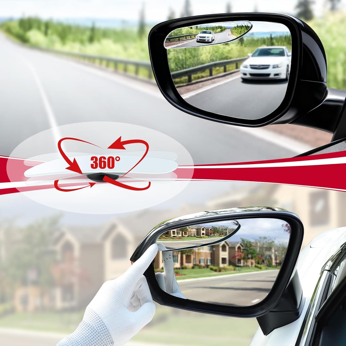 LivTee Blind Spot Car Mirror, HD Glass Frameless Convex Side Mirror Blindspot, Wide Angle Rear View Mirrors for SUVs, Trucks and RVs - Car Accessories