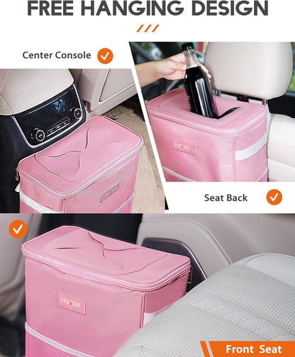 HOTOR Car Trash Can, Leakproof Car Organizer, 2-Gallon, Black