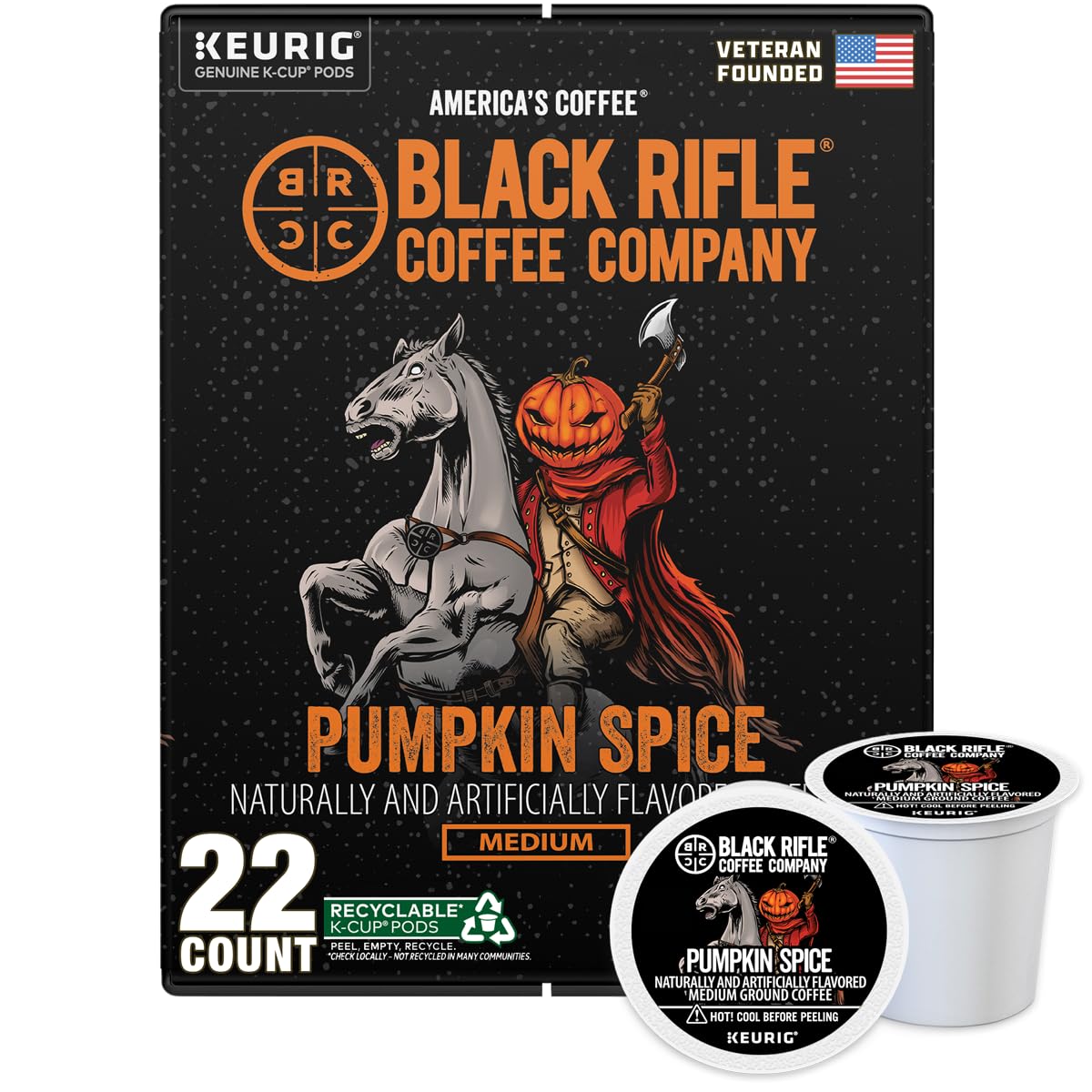 Black Rifle Coffee Medium Roast K Cup Coffee Just Black 32 Count